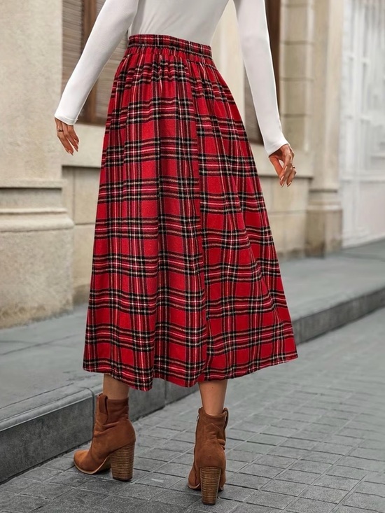 Dresses & Skirts - (CLEARANCE) Classic Red Plaid Maxi Skirt - Women $5.00 in the life showat 2:00pm
